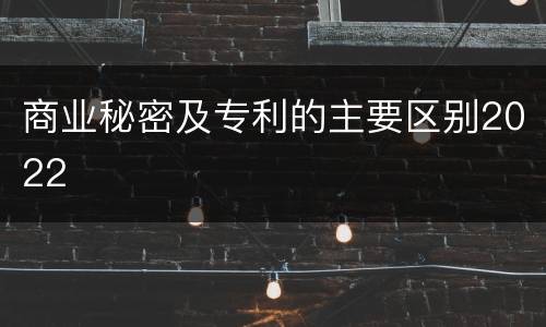 商业秘密及专利的主要区别2022