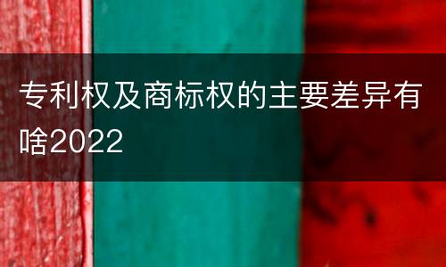 专利权及商标权的主要差异有啥2022