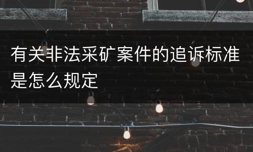 有关非法采矿案件的追诉标准是怎么规定