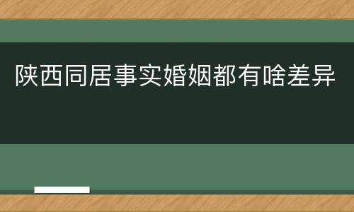 陕西同居事实婚姻都有啥差异