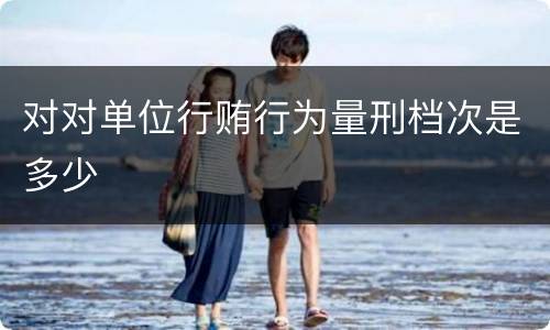 对对单位行贿行为量刑档次是多少