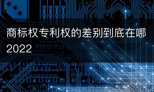 商标权专利权的差别到底在哪2022