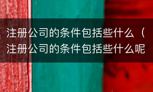 注册公司的条件包括些什么（注册公司的条件包括些什么呢）