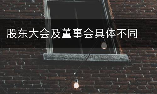 股东大会及董事会具体不同