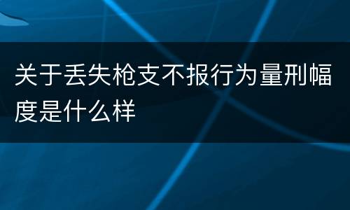 关于丢失枪支不报行为量刑幅度是什么样