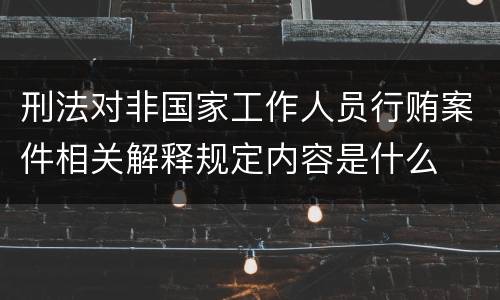 刑法对非国家工作人员行贿案件相关解释规定内容是什么