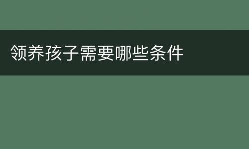 领养孩子需要哪些条件