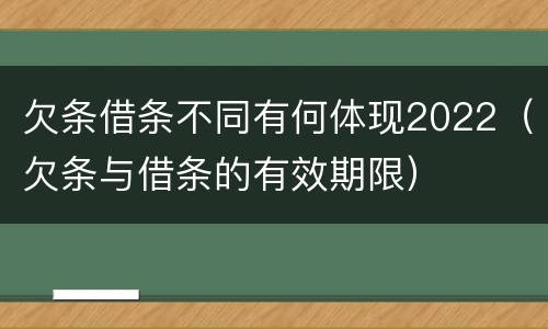 欠条借条不同有何体现2022（欠条与借条的有效期限）