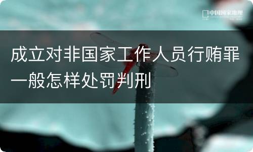 成立对非国家工作人员行贿罪一般怎样处罚判刑