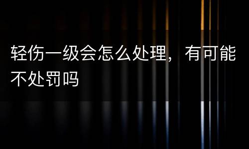轻伤一级会怎么处理，有可能不处罚吗