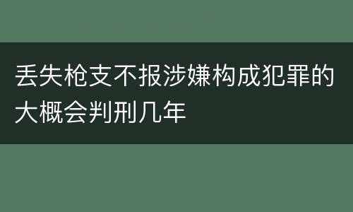 丢失枪支不报涉嫌构成犯罪的大概会判刑几年