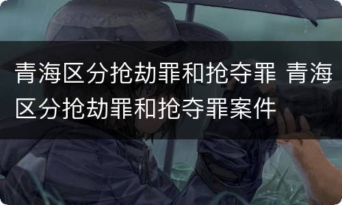 青海区分抢劫罪和抢夺罪 青海区分抢劫罪和抢夺罪案件