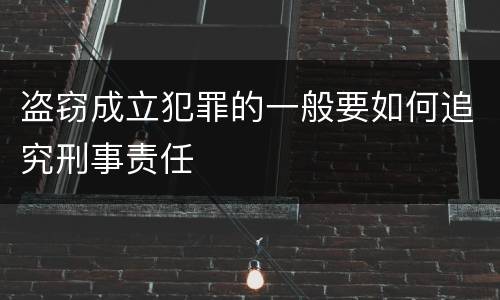 盗窃成立犯罪的一般要如何追究刑事责任