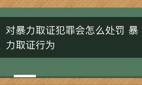 对暴力取证犯罪会怎么处罚 暴力取证行为