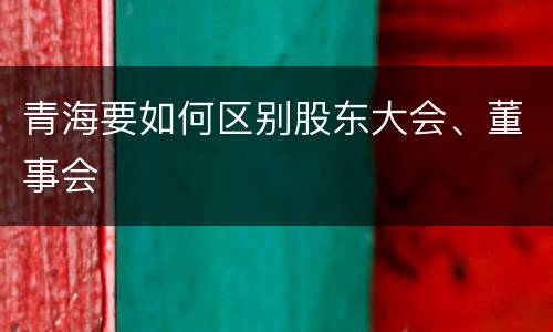 青海要如何区别股东大会、董事会