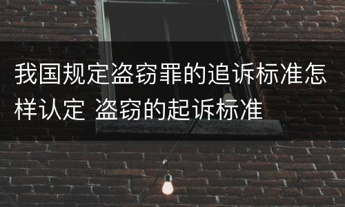 我国规定盗窃罪的追诉标准怎样认定 盗窃的起诉标准