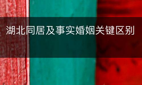 湖北同居及事实婚姻关键区别