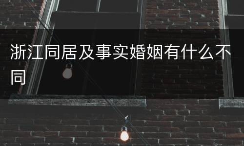 浙江同居及事实婚姻有什么不同