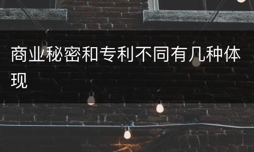 商业秘密和专利不同有几种体现