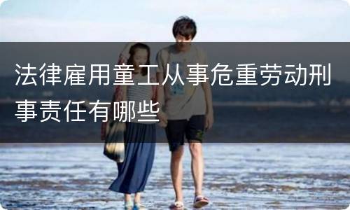 法律雇用童工从事危重劳动刑事责任有哪些