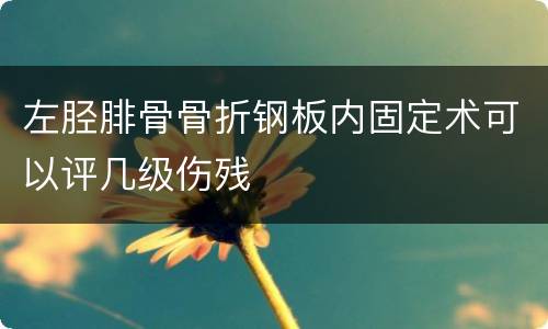 左胫腓骨骨折钢板内固定术可以评几级伤残