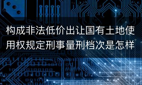 构成非法低价出让国有土地使用权规定刑事量刑档次是怎样
