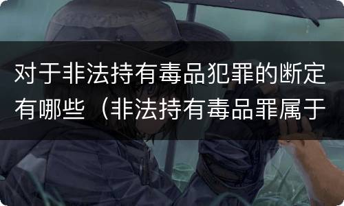 对于非法持有毒品犯罪的断定有哪些（非法持有毒品罪属于什么犯罪类型）