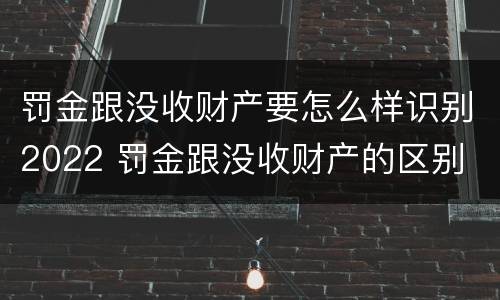 罚金跟没收财产要怎么样识别2022 罚金跟没收财产的区别