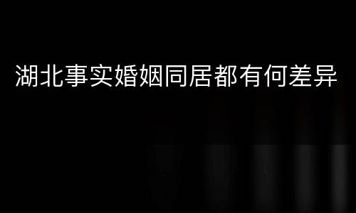 湖北事实婚姻同居都有何差异