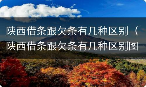 陕西借条跟欠条有几种区别（陕西借条跟欠条有几种区别图片）