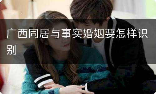 广西同居与事实婚姻要怎样识别
