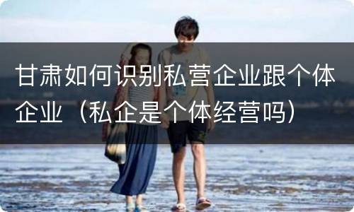 甘肃如何识别私营企业跟个体企业（私企是个体经营吗）