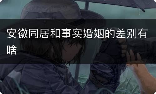 安徽同居和事实婚姻的差别有啥