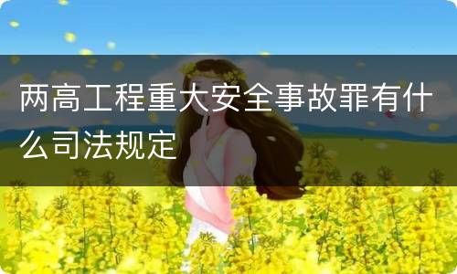 两高工程重大安全事故罪有什么司法规定