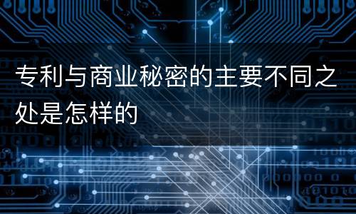 专利与商业秘密的主要不同之处是怎样的