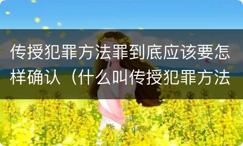 传授犯罪方法罪到底应该要怎样确认（什么叫传授犯罪方法罪）
