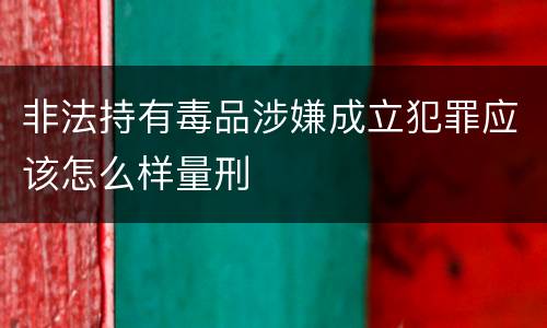 非法持有毒品涉嫌成立犯罪应该怎么样量刑