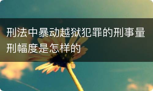 刑法中暴动越狱犯罪的刑事量刑幅度是怎样的