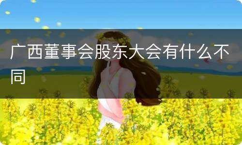 广西董事会股东大会有什么不同