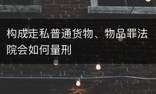 构成走私普通货物、物品罪法院会如何量刑
