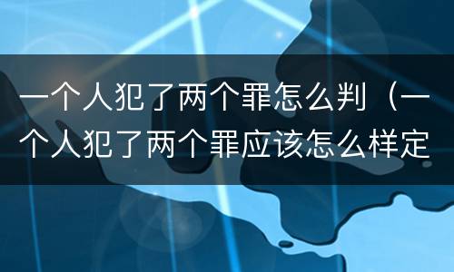 一个人犯了两个罪怎么判（一个人犯了两个罪应该怎么样定罪名）