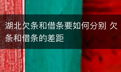湖北欠条和借条要如何分别 欠条和借条的差距