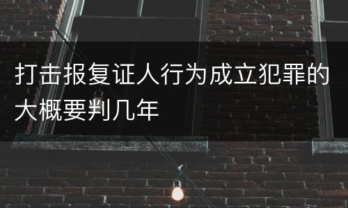 打击报复证人行为成立犯罪的大概要判几年