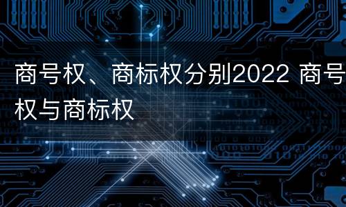 商号权、商标权分别2022 商号权与商标权