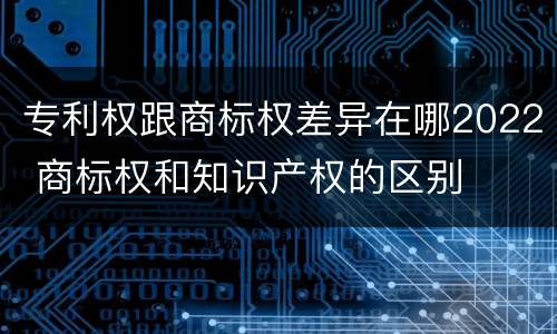 专利权跟商标权差异在哪2022 商标权和知识产权的区别