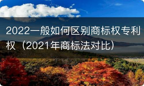 2022一般如何区别商标权专利权（2021年商标法对比）