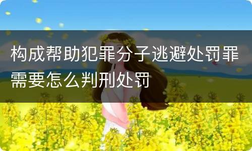 构成帮助犯罪分子逃避处罚罪需要怎么判刑处罚