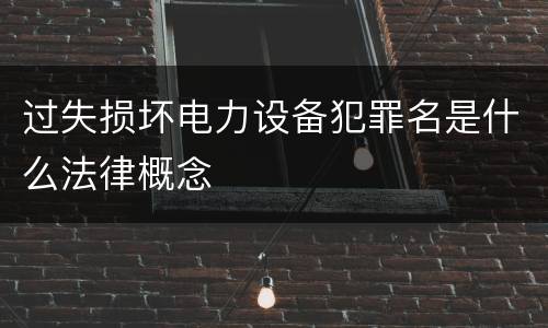 过失损坏电力设备犯罪名是什么法律概念