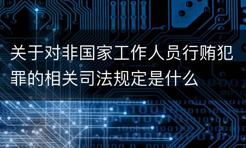 关于对非国家工作人员行贿犯罪的相关司法规定是什么