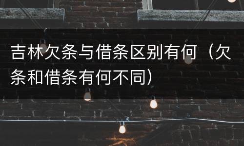 吉林欠条与借条区别有何（欠条和借条有何不同）